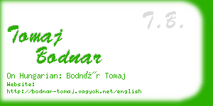 tomaj bodnar business card